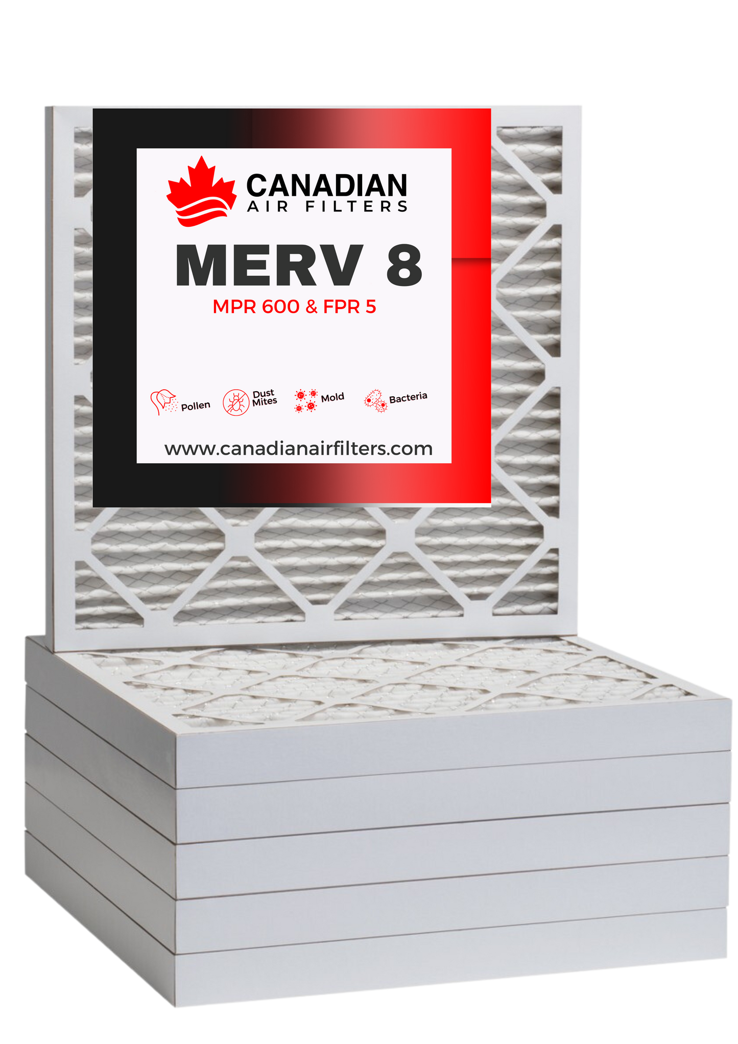 9.5 x 18 x 4 MERV 8 Pleated Air Filter (6 pack)
