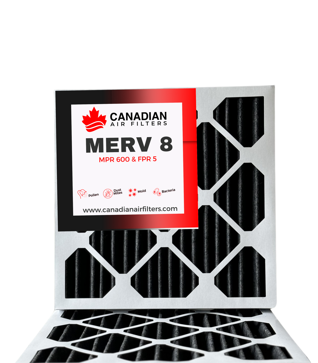 Carbon pleated furnace filter with dark activated carbon media