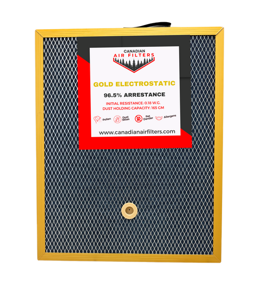 16 x 25 x 1 - Gold Electrostatic Washable Air Filter (Each)