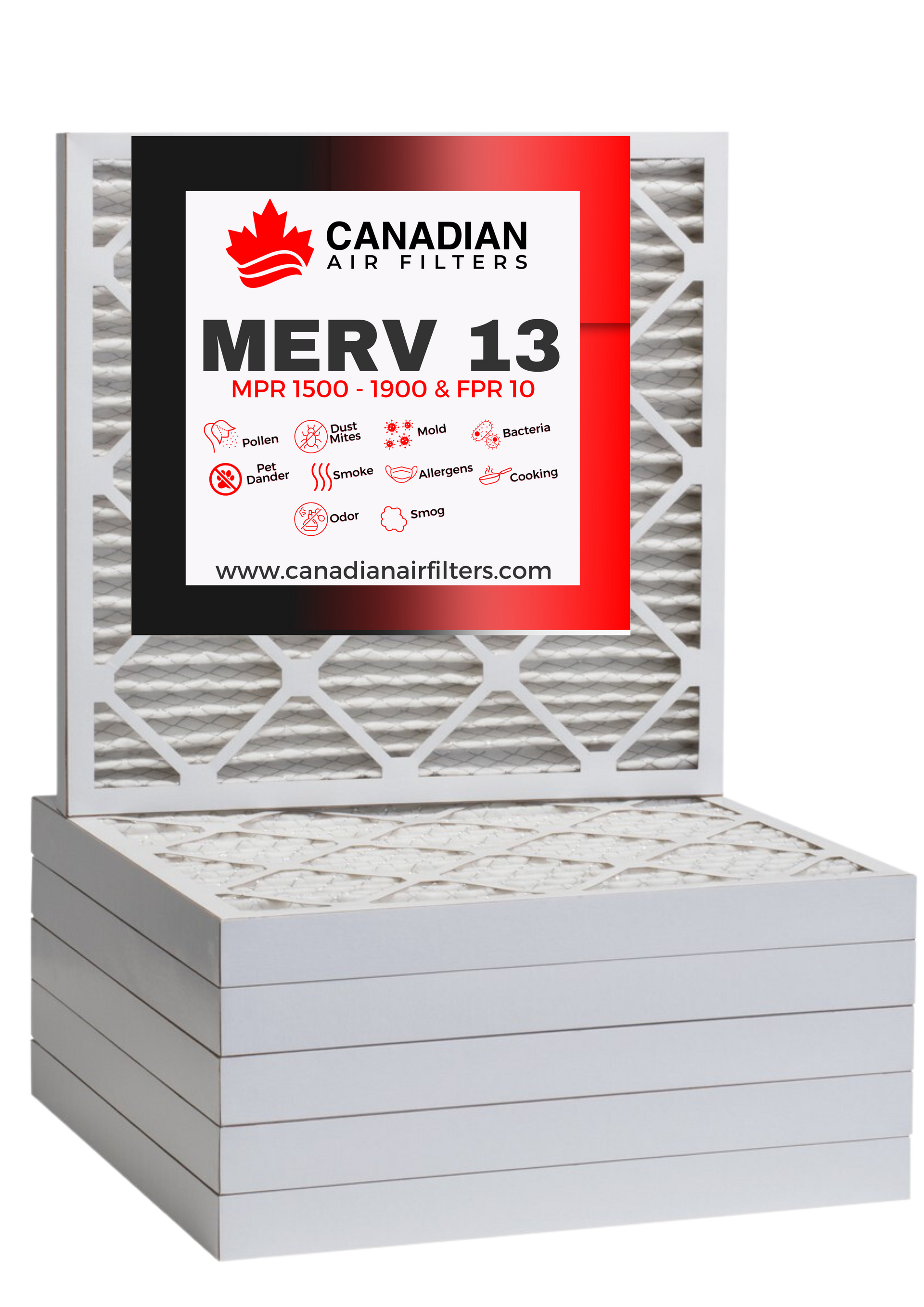 10x16x1 MERV 13 Pleated Air Filter (6 pack)